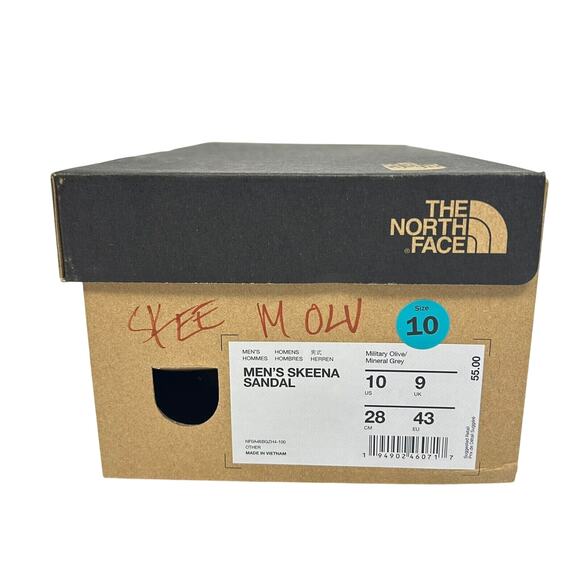 NWT THE NORTH FACE Men's 10 Skeena Sandal, Military Olive Green/Mineral Grey New - Picture 5 of 5